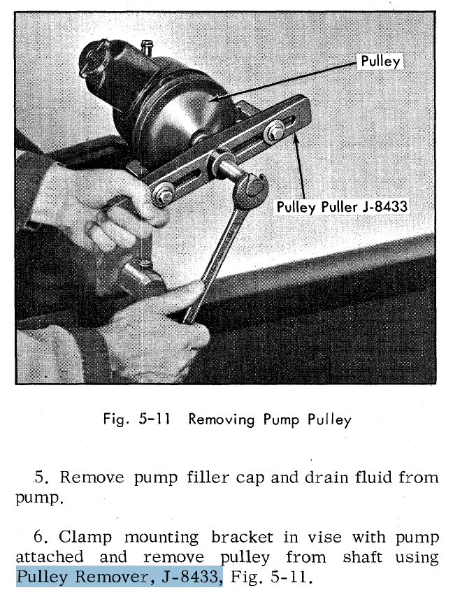 Power Steering Pump Removing with J-8433 tool - 1963 Shop Manual.jpg
