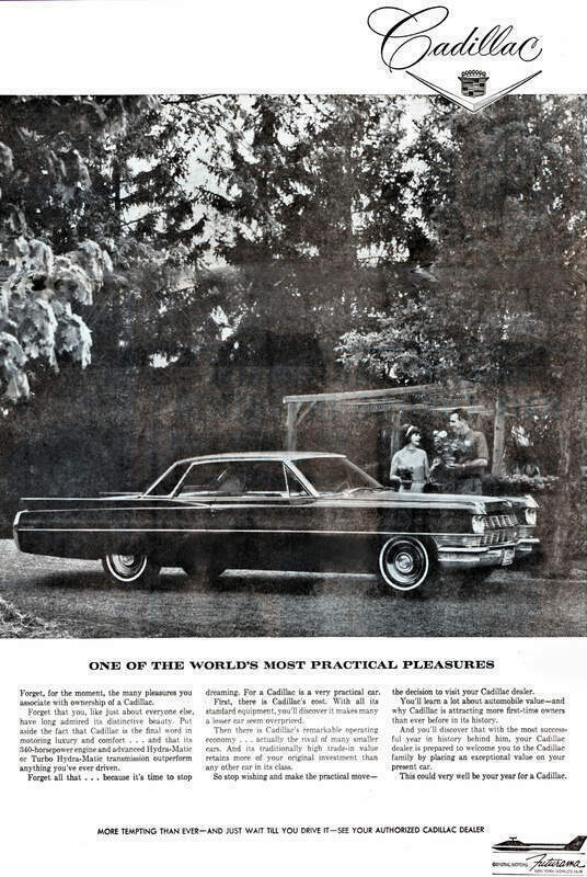 1964 Cadillac Newspaper Print Ad - One of the Worlds Most Practical Pleasures.jpg