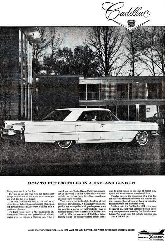 1964 Cadillac Newspaper Print Ad - How to Put 600 Miles in a Day - And Love It.jpg